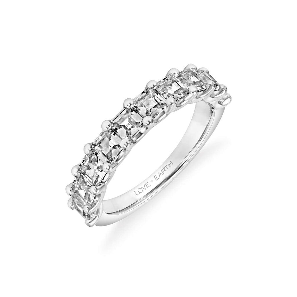 2 CT 14K White Gold & Lab Created Diamond Ring Angle - Love Earth Jewelry
