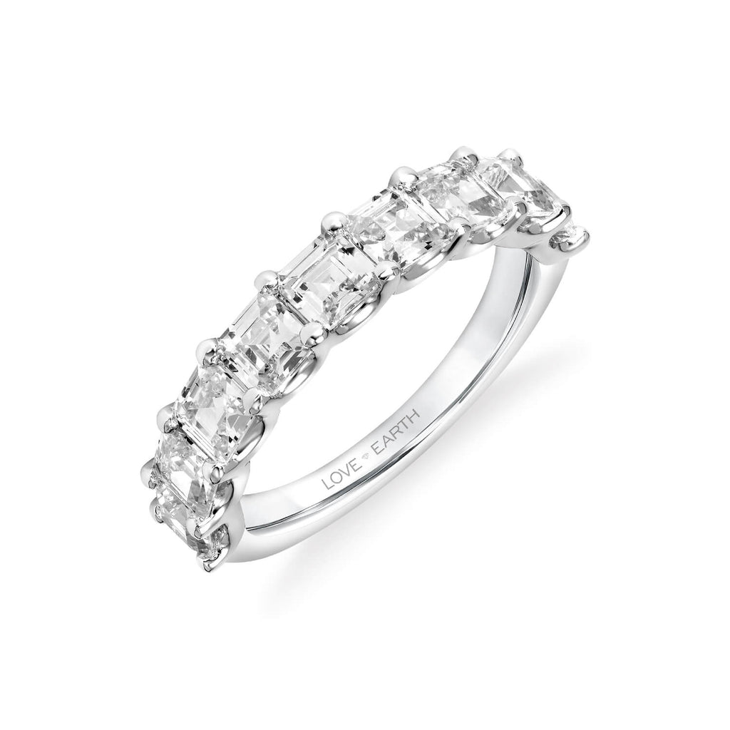 3 CT 14K White Gold & Lab Created Diamond Ring Angle View - Love Earth Jewelry