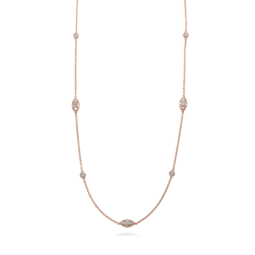 14K Rose Gold & Lab Created Diamond Necklace - Love Earth Jewelry