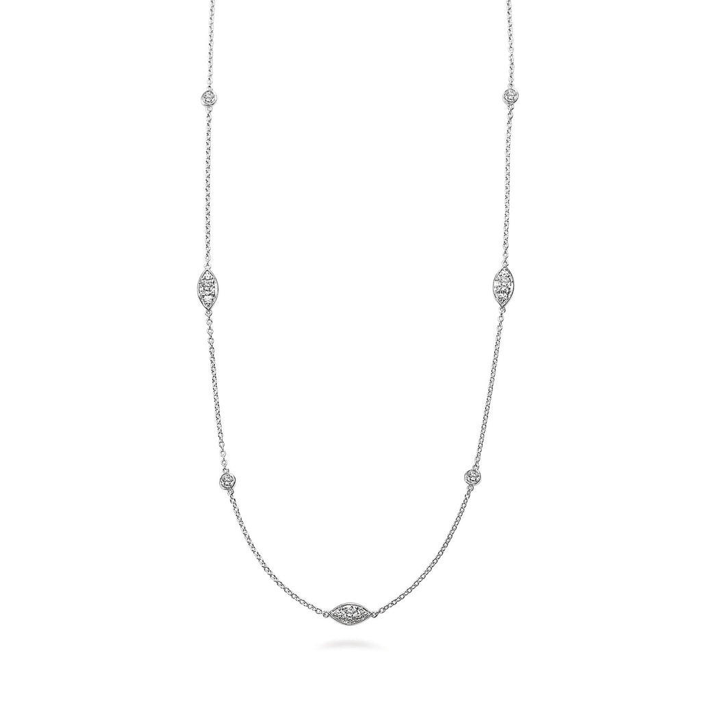 14K White Gold & Lab Created Diamond Necklace - Love Earth Jewelry